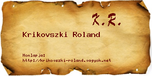 Krikovszki Roland névjegykártya